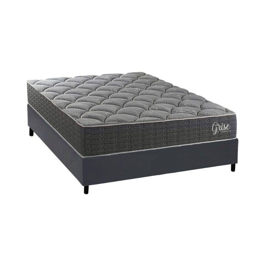 Cama Box NOVO + Colchão Espuma Kappesberg D40 Anatômico Grise + Base CRC Corano Gray