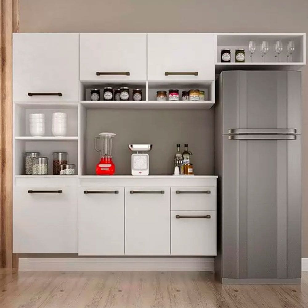 Cozinha Liz Branca 6 Portas 2 Gavetas 1 Prateleira CHF