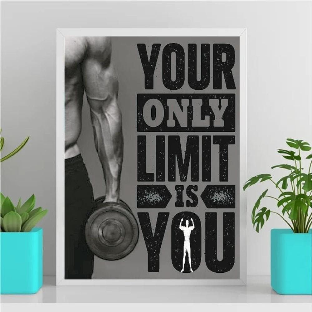 Quadro Decorativo 33x24cm Com Vidro - Your only Limit Is You