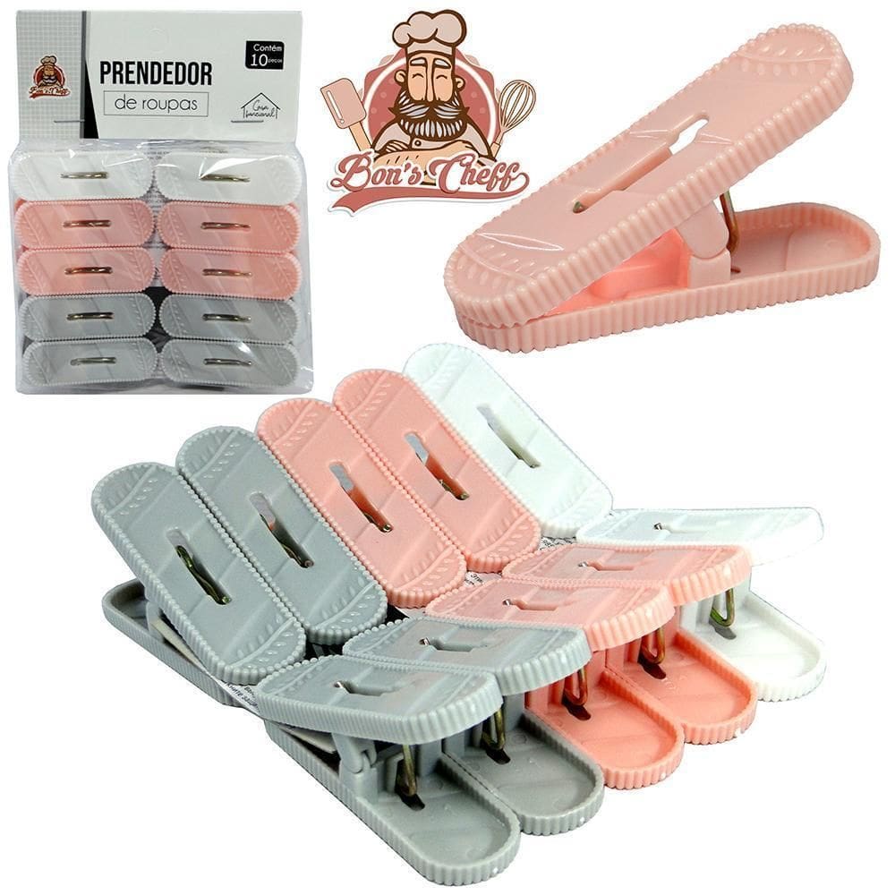 Prendedor De Roupa De Plastico Com 10 Pecas 6X1,7Cm