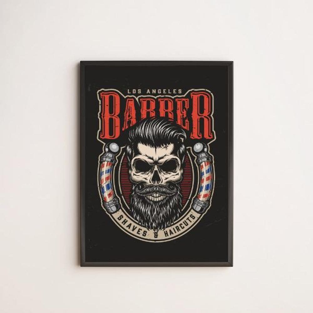 Quadro Decorativo Los Angeles Barber Shop 24X18Cm