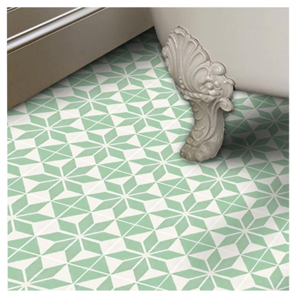 Adesivo Piso Colacomigo Ladrilho Estrela Verde