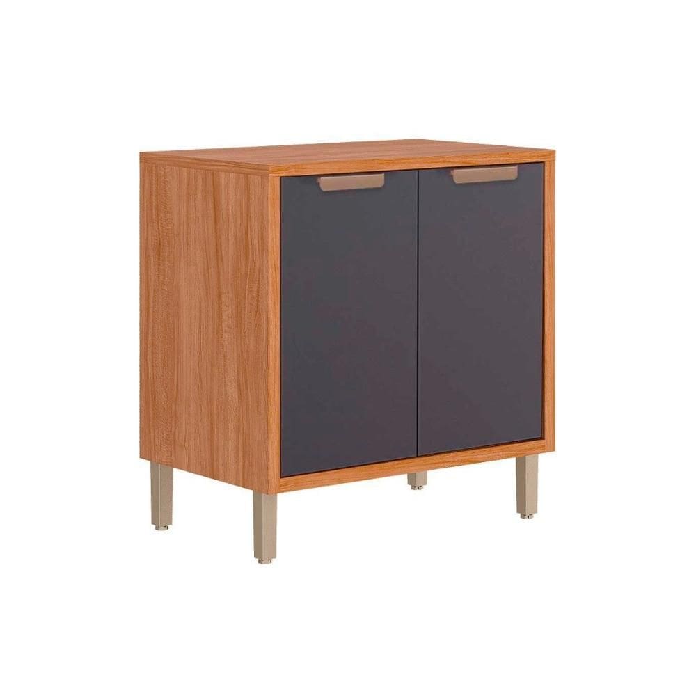 Gabinete de Cozinha Modulado Balcão c/ Tampo Estela c/ 2 Portas 80cm Cinamomo/Titanium - MGM