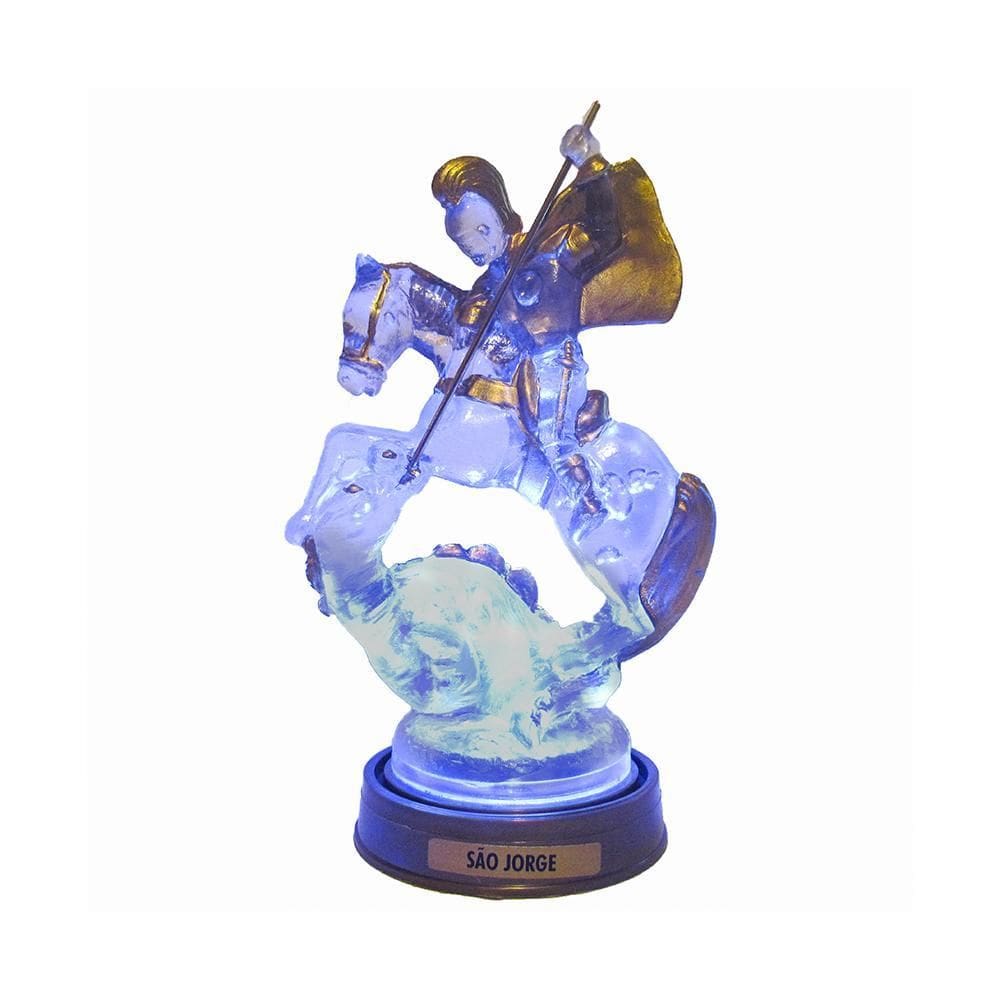 Luminária Imagem São Jorge Soldado Jorge Capadócia Led Azul