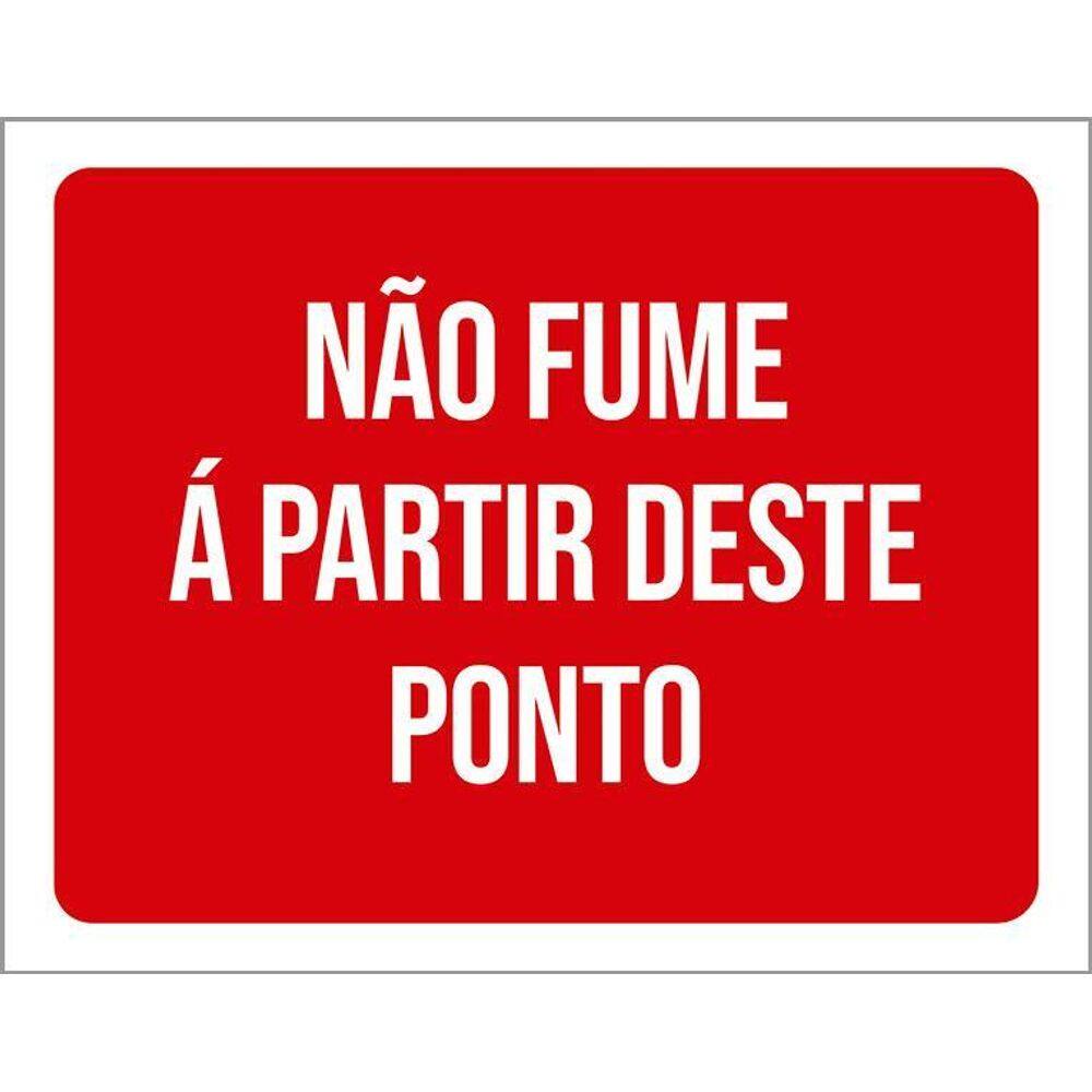 Placa Sinalização Não Fume Á Partir Deste Ponto 36X46