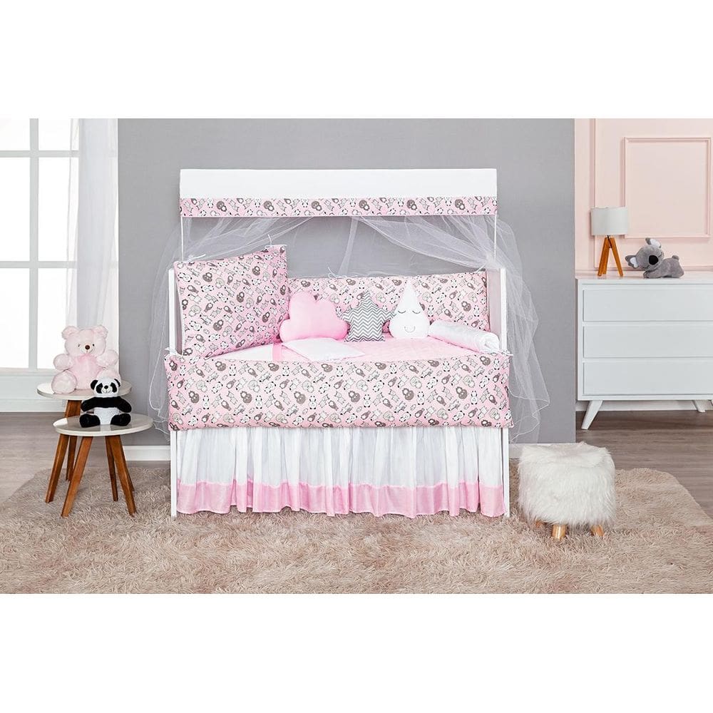 Kit Berço Americano Ursinho Panda Kit Protetor Berço Bebe