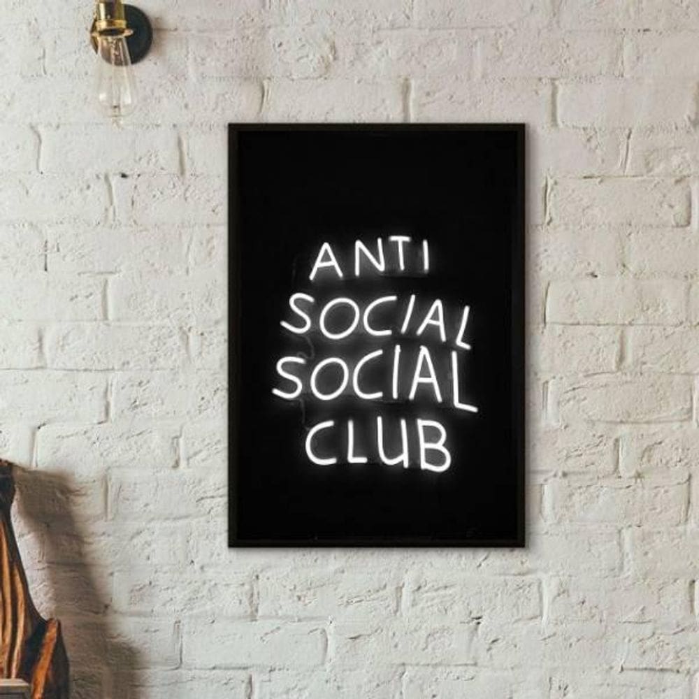 Quadro Anti Social Social Club 24X18Cm Moldura Preta