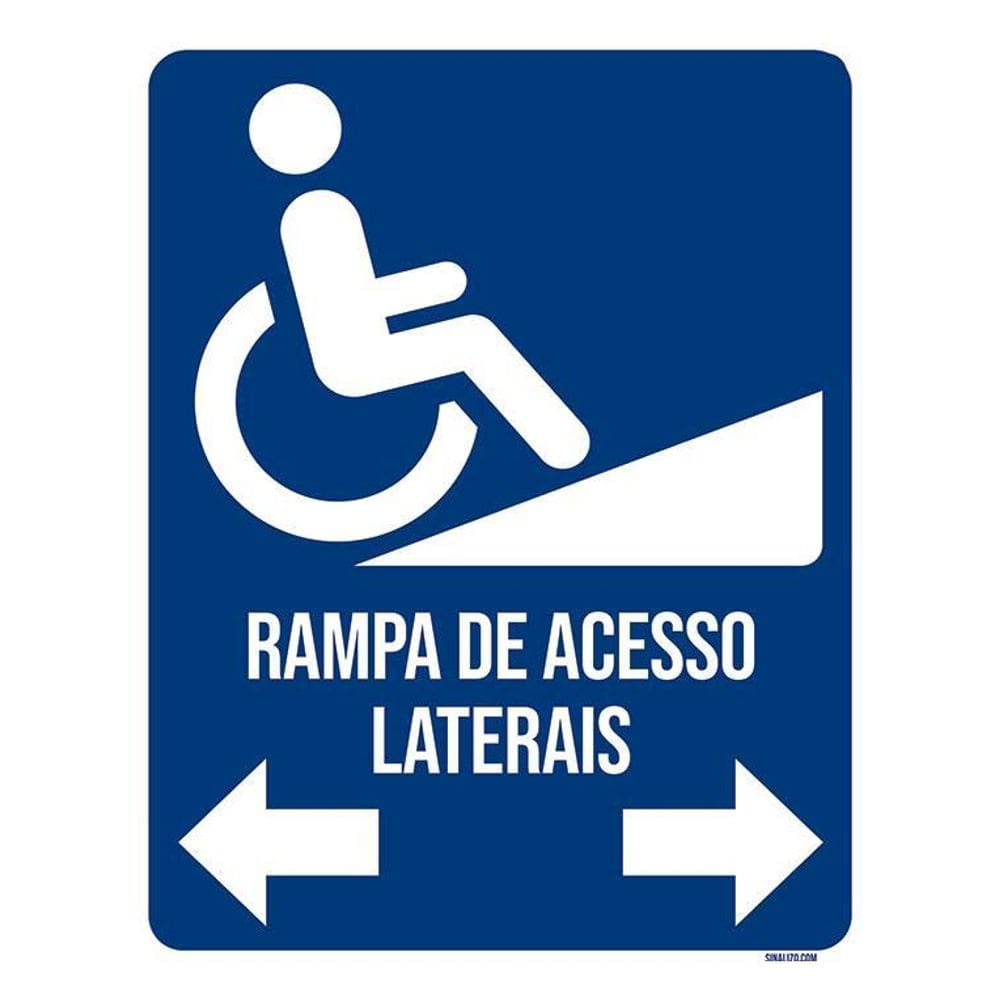Placa Sinalização - Rampa De Acesso Lateraiss 36X46