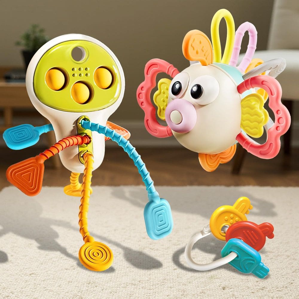 Brinquedo Sensorial para Bebês iPlay iLearn Mordedor Montessori 6-12 meses