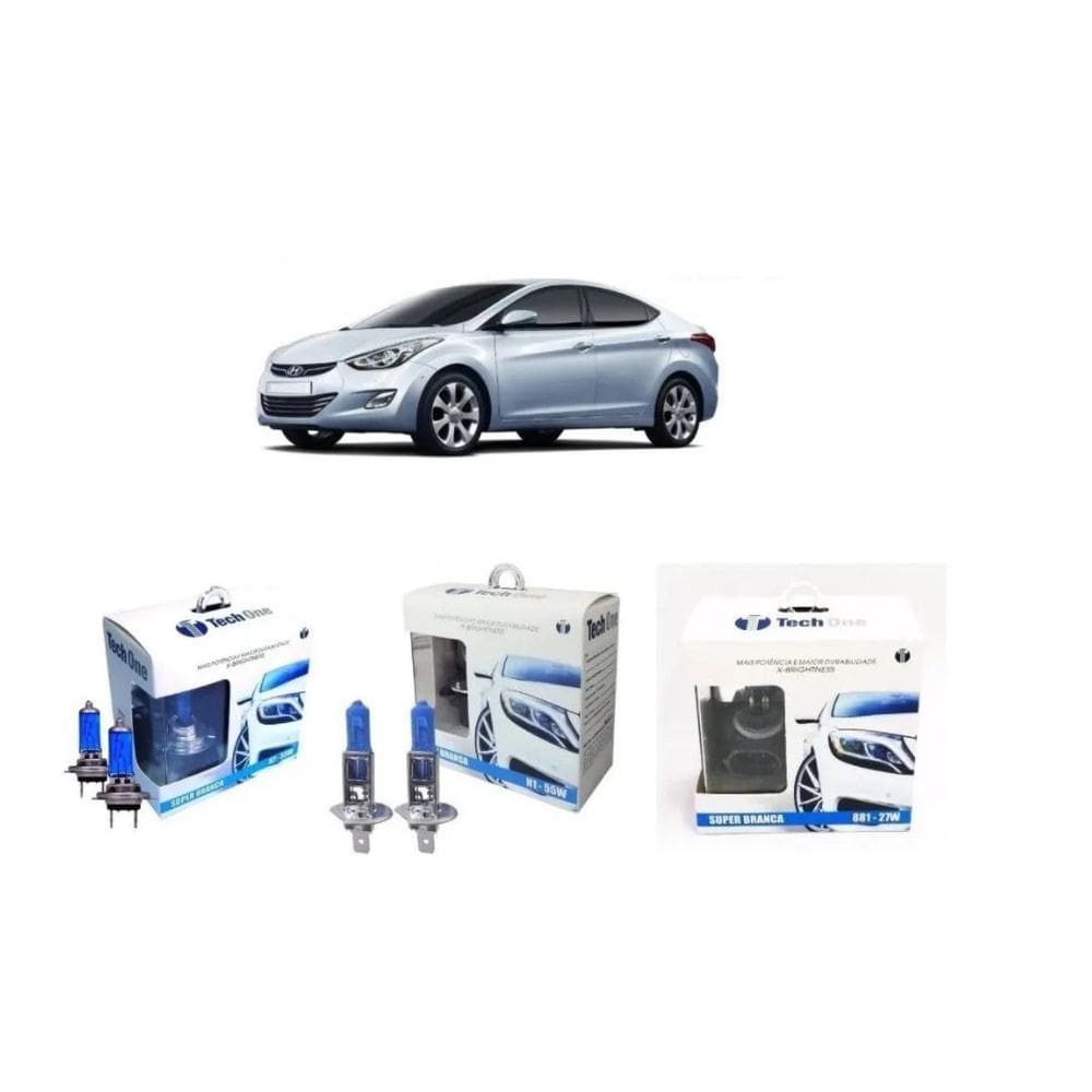 Kit Lampadas Super Branca Techone H7 H1 H27 Elantra 8500K