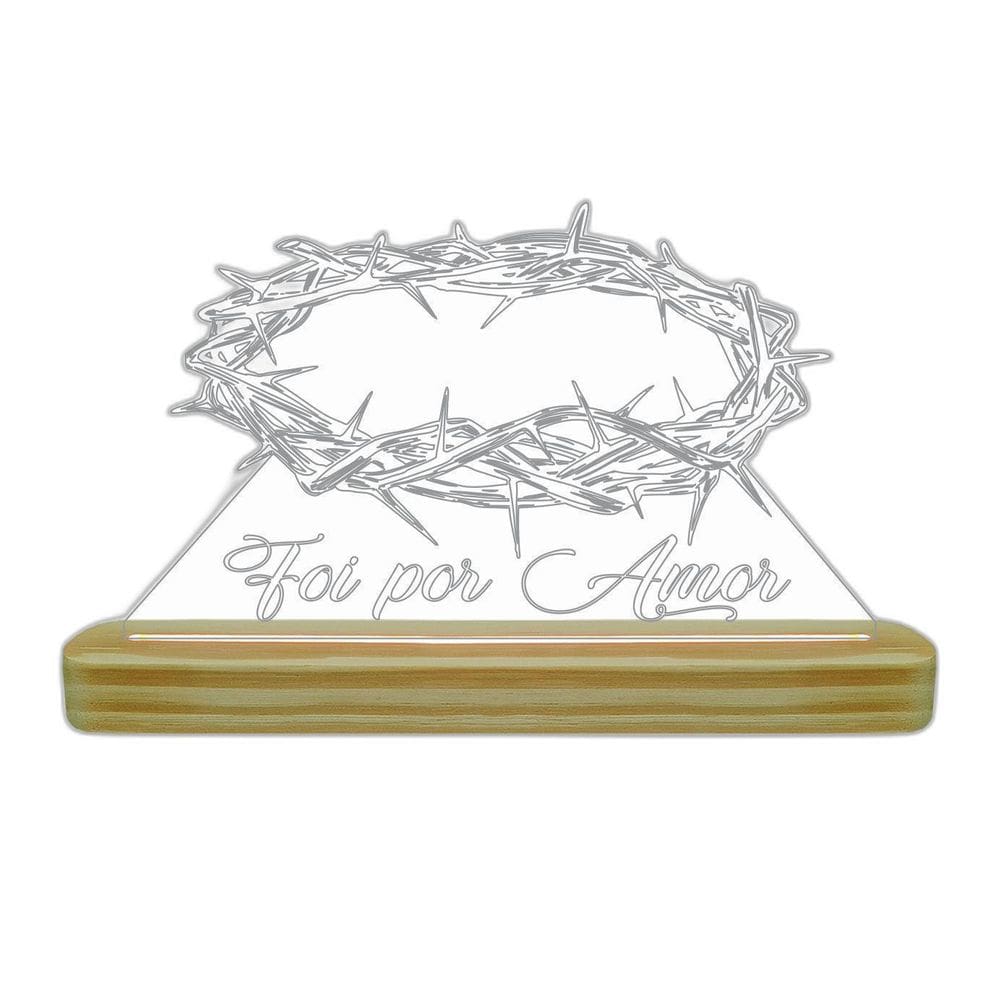 Luminária De Mesa Abajur Rgb Colorida - Foi Por Amor Coroa