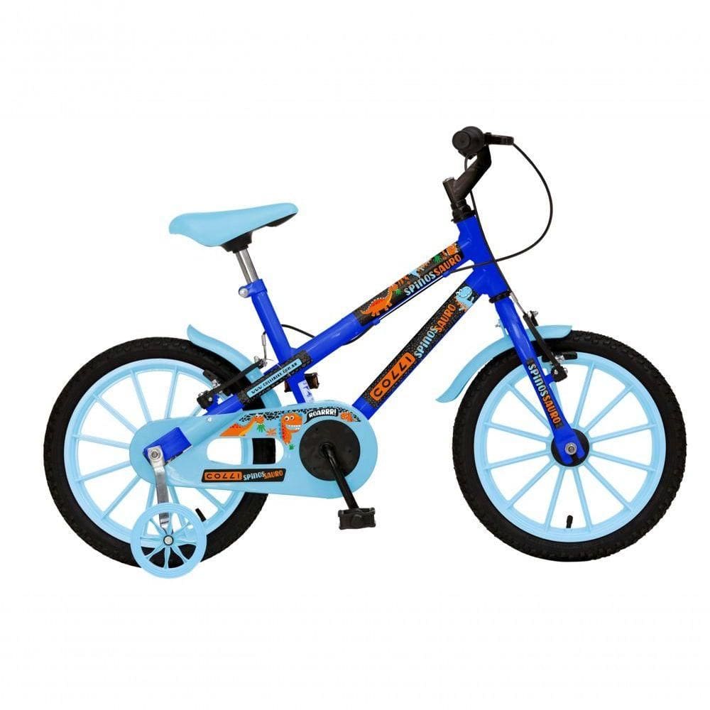 Bicicleta Dinos Spinossauro Aventuras, Aro 16, Quadro 12, Com Freios V-brake, Com Rodas De Apoio E Capa Corrente