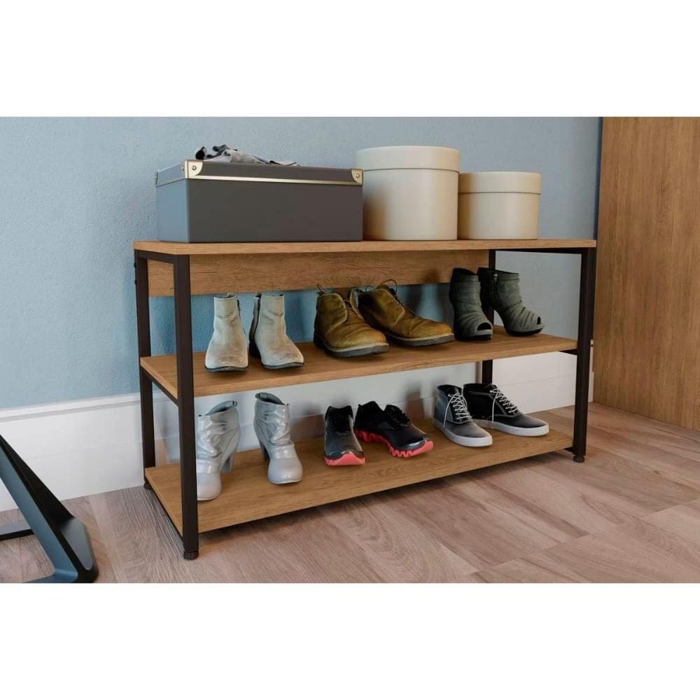 Estante de Escritório Industrial LI020 Freijo/Preto / Canela/Preto - Kappesberg