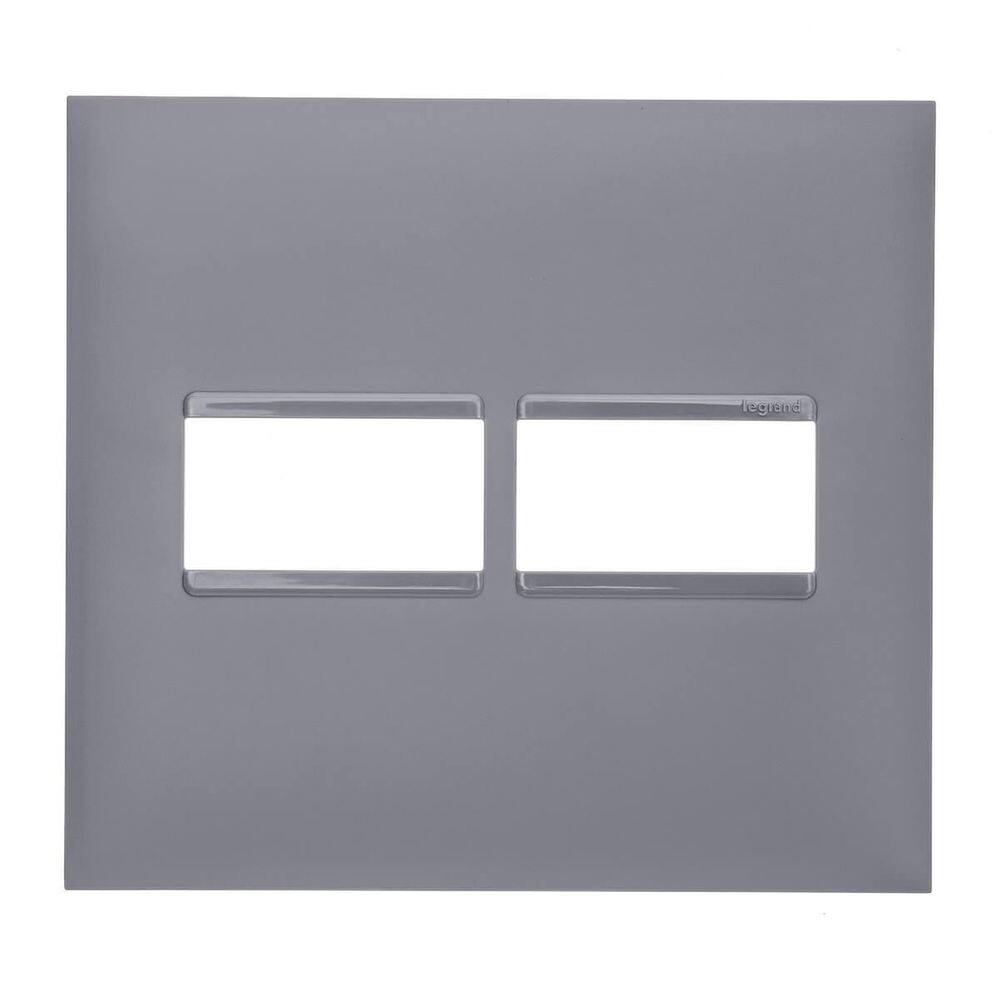 Placa 4X4 1+1 Postos Pial Plus+ Legrand Cinza 618511Cz