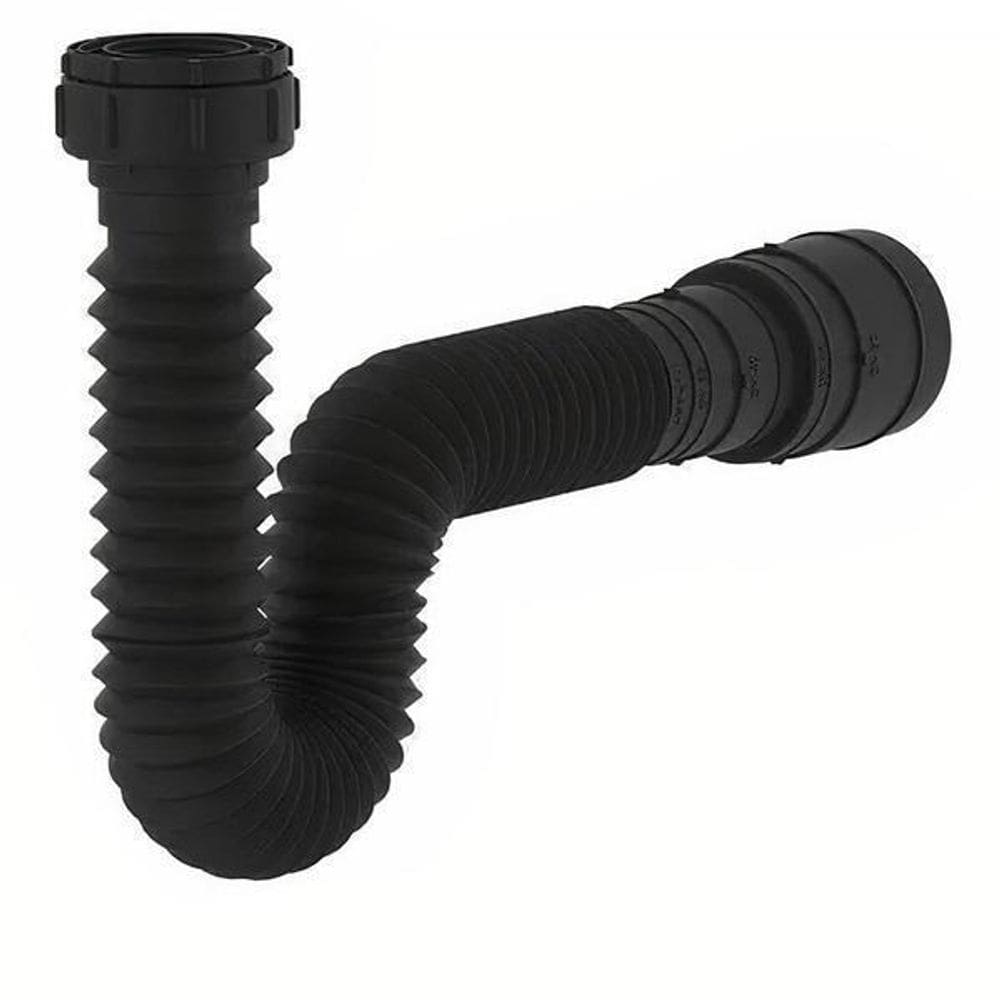 Kit 3 Sifão Sanfonado Universal Preto Cozinha Tanq Banheiro