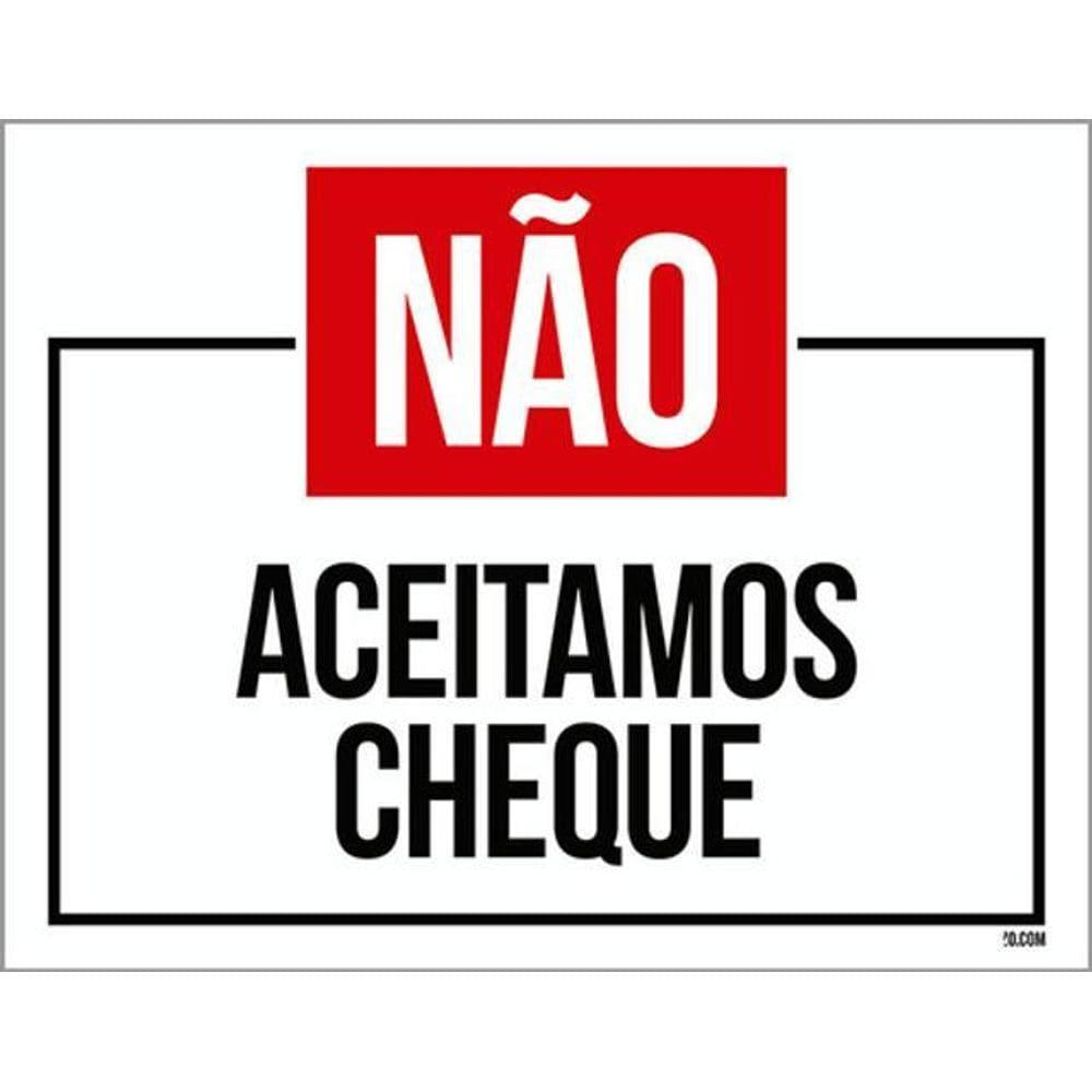 Kit 3 Placas Não Aceitamos Cheque 36X46