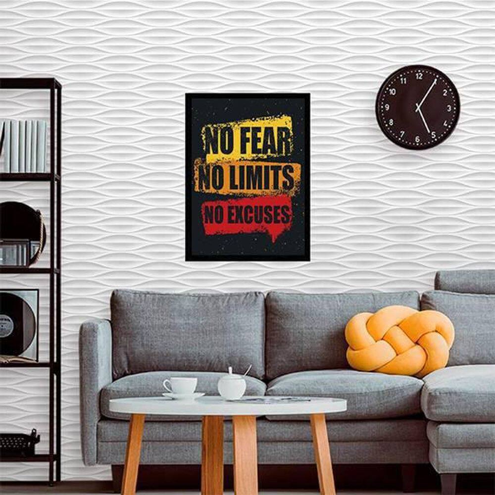 Quadro Decorativo No Fear No Limits Moldura Preta