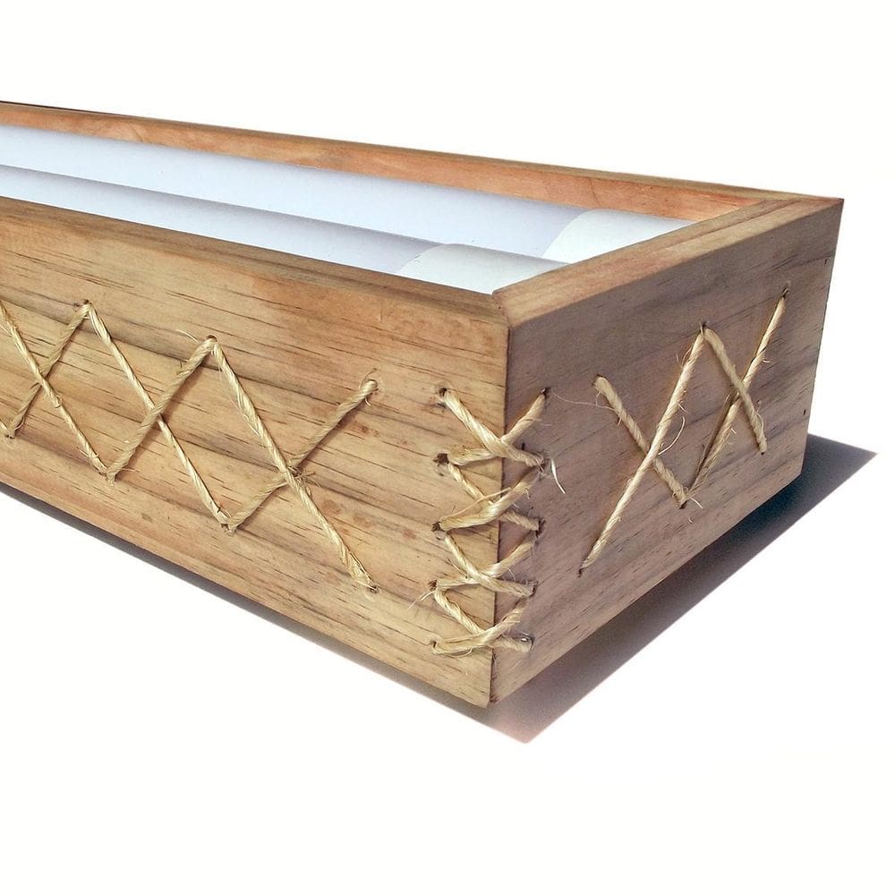 Luminária Lustre Pendente Rústico Madeira Led Lustre 40W