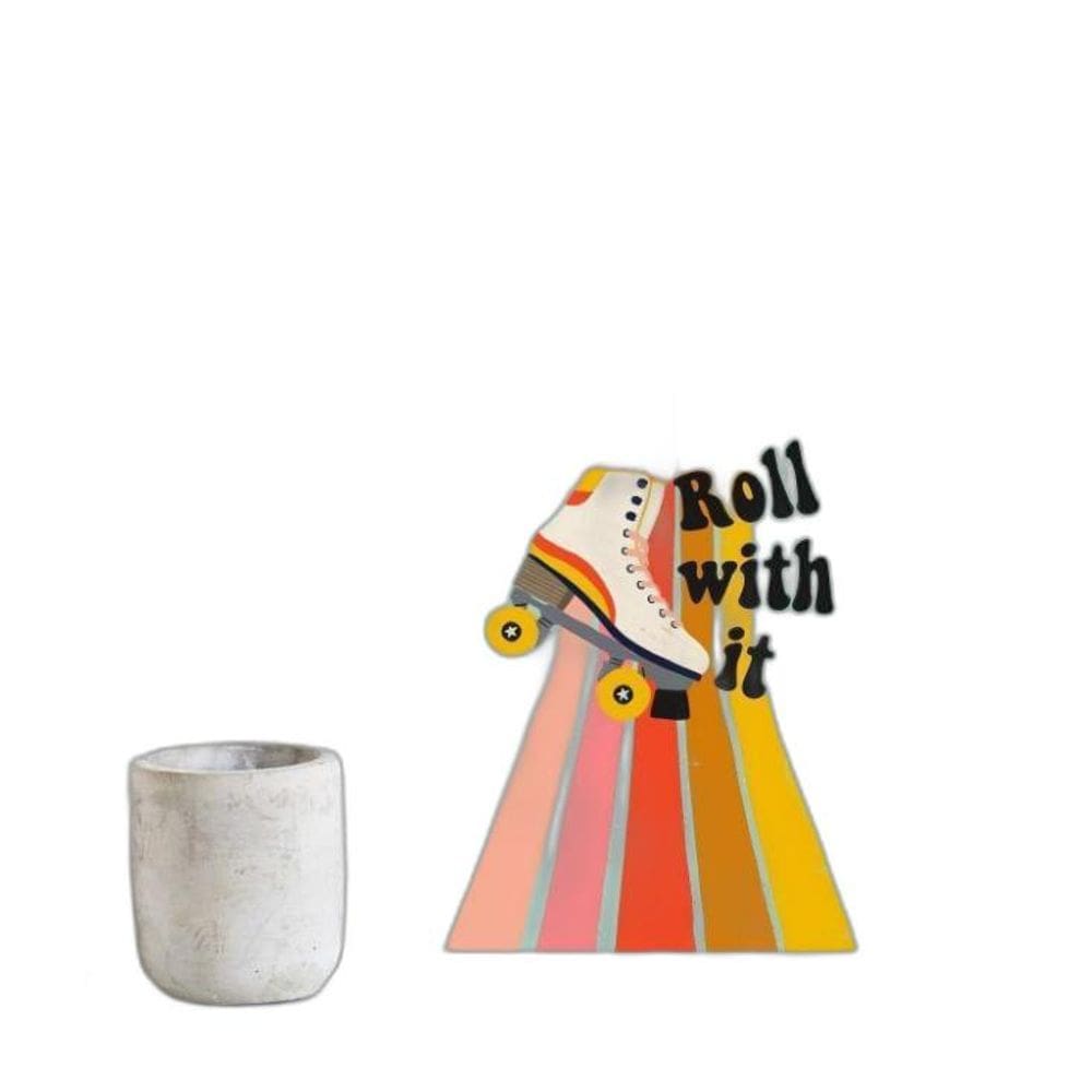 Quadro Decorativo Patins Retrô 24x18cm - Moldura Branca