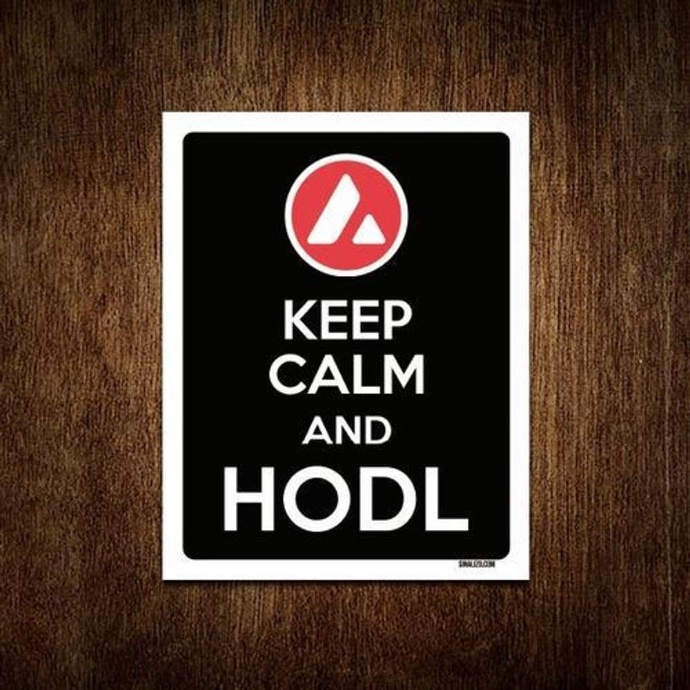 Placa Decoraçao - Keep Calm Hodl Hold Avalanche Avax 36X46
