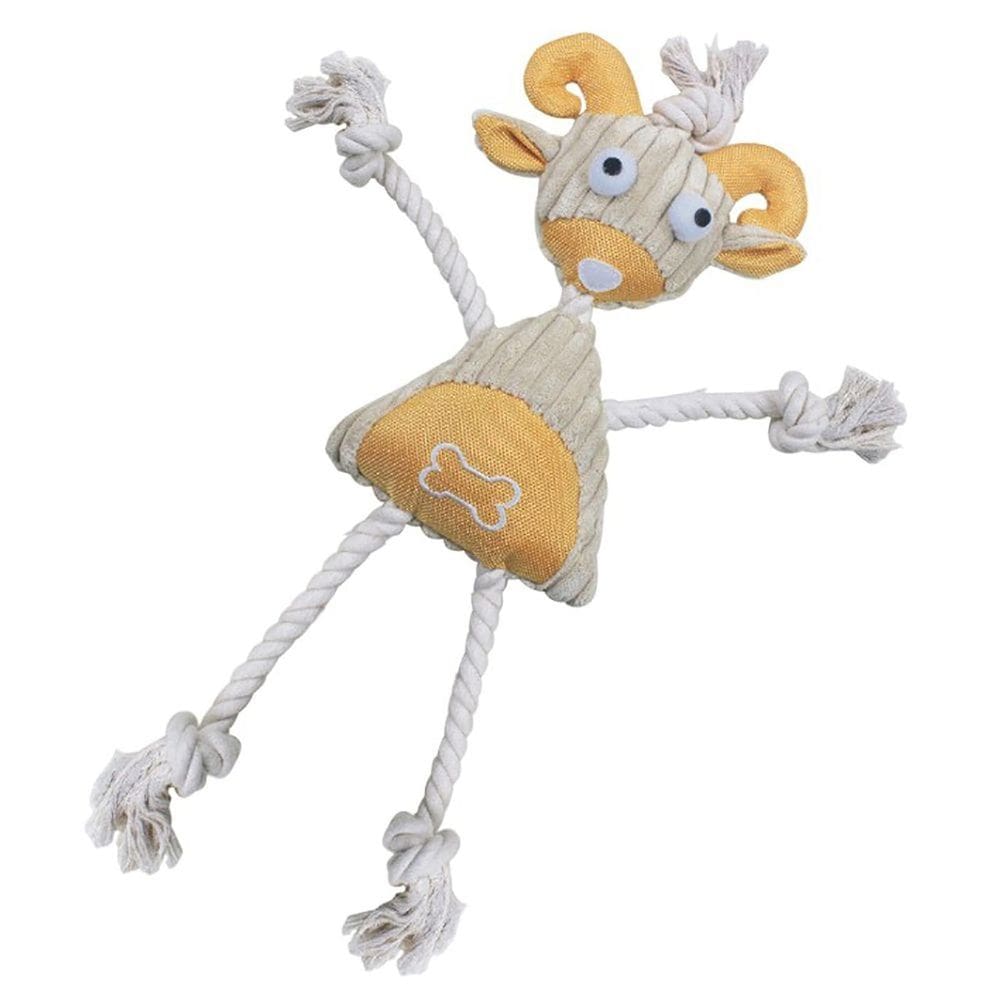 Juguete para Perro Pet Life `Maniquí de Cerdo` con Cuerda de Yute Natural y Peluche