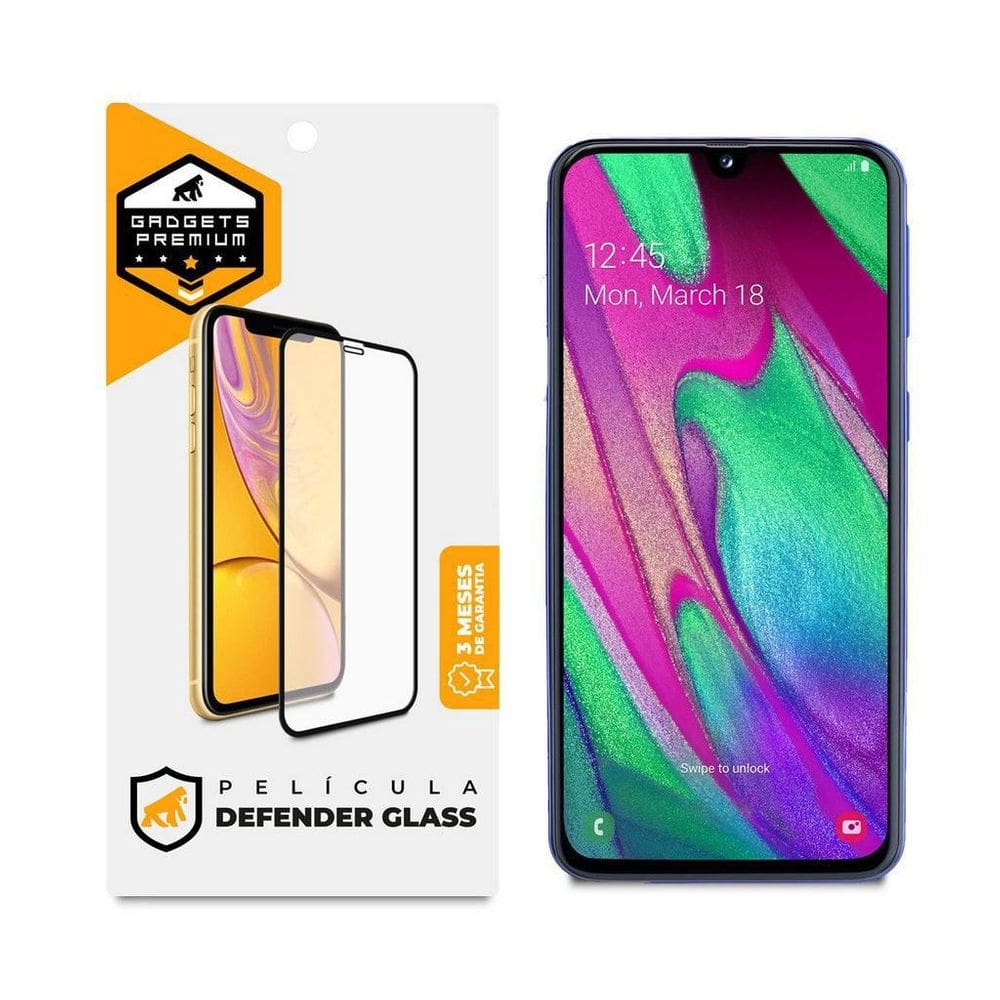 Película Defender Glass Galaxy A40S - Preta