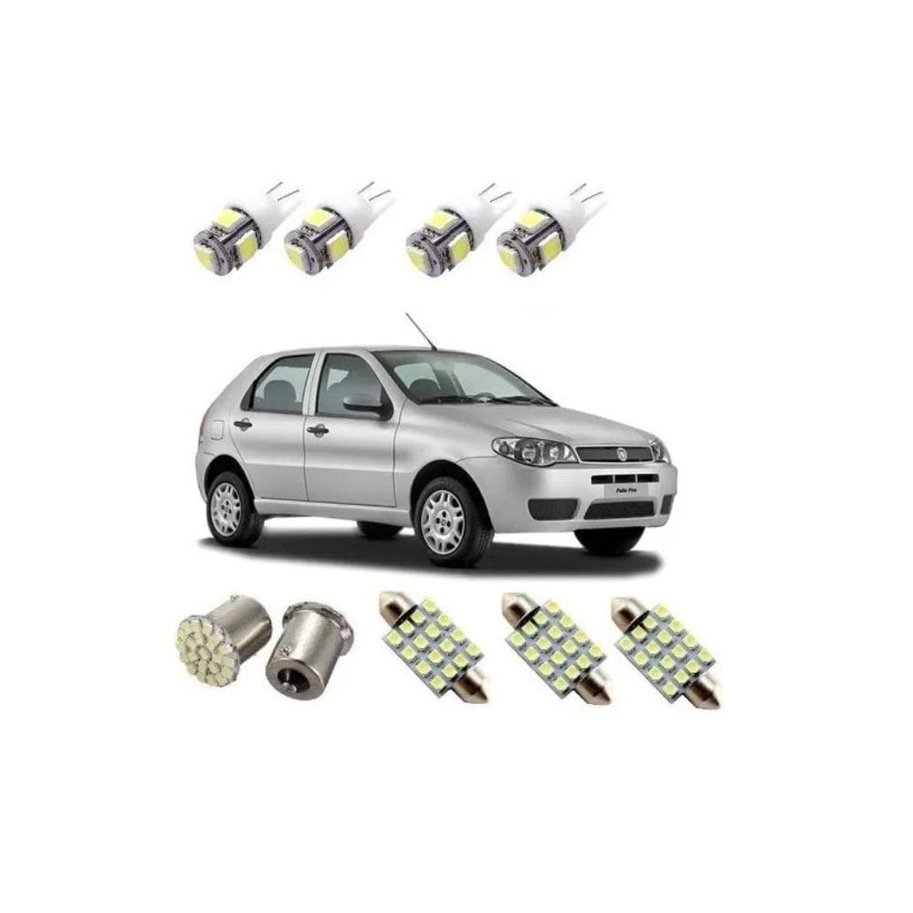 Kit Lâmpada Led Fiat Palio Todos G1 G2 G3 G4 Super Branca
