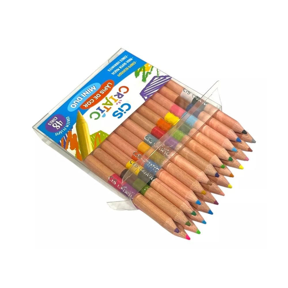 Lápis de Cor Criatic Mini Duo Duas Pontas - 24 Lápis - 48 cores - Cis