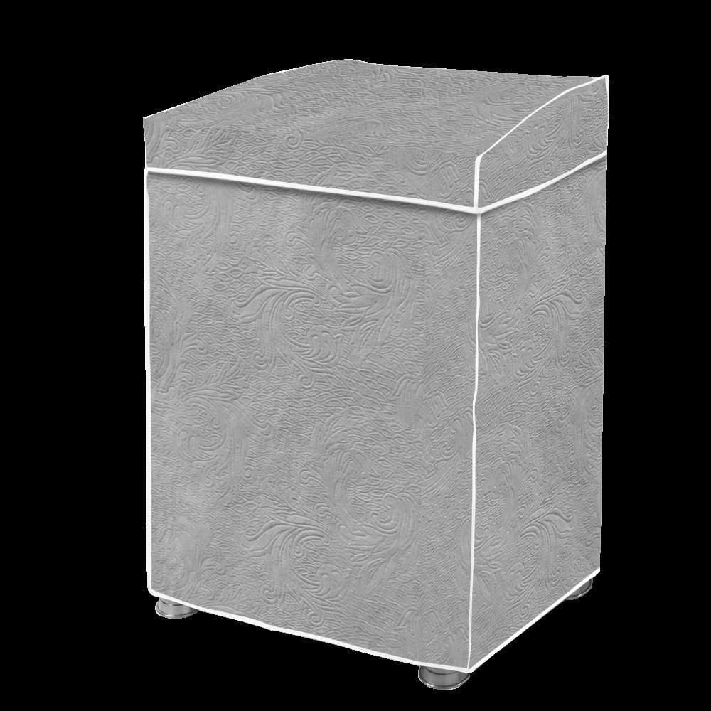 Capa Máquina De Lavar Flanelada Cinza Perolizada G