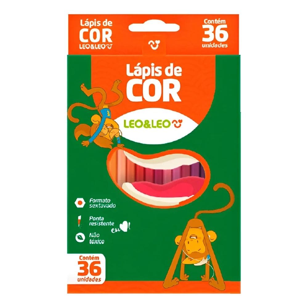 Lapis de Cor Sextavado - 36 Cores - Leo&Leo