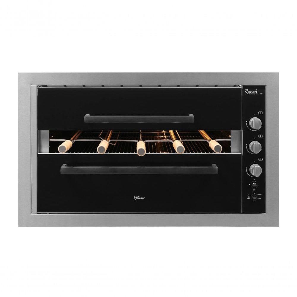 Churrasqueira A Gás Embutir Fischer Ranch 5 Espetos Inox Bivolt