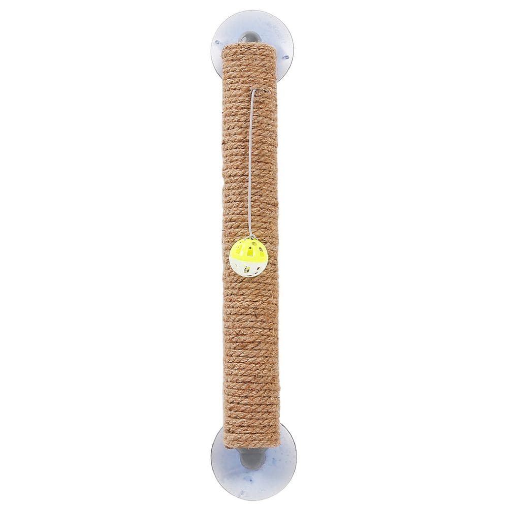 Rascador para Gatos Pet Life ”Stick N Claw” de Cuerda de Sisal con Juguete Marrón