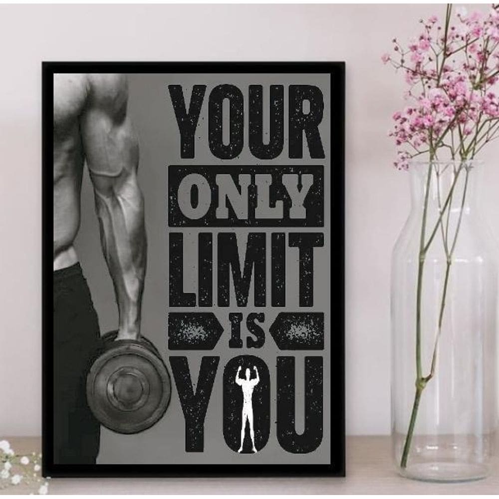Quadro Decorativo Your only Limit Is You 33x24cm - Com Vidro
