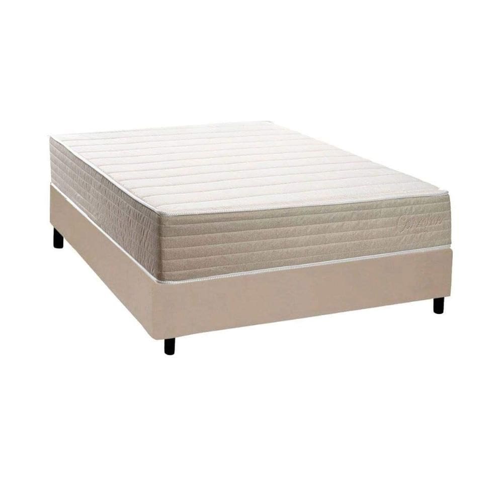 Cama Box NOVO + Colchão Ortopédico Kappesberg D33 Anatômico Carmine + Base CRC Corano Clean