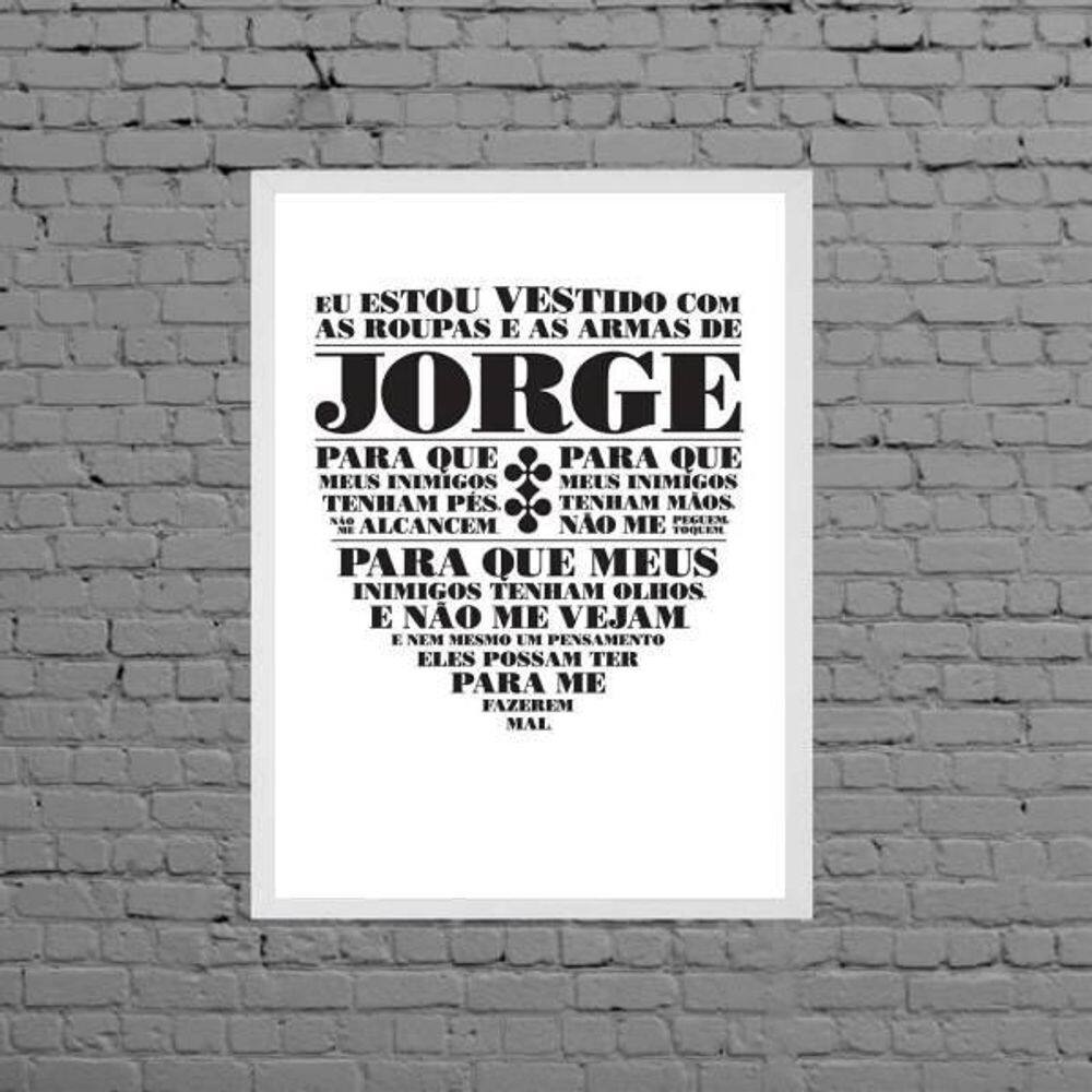 Quadro Oração De São Jorge 24X18Cm