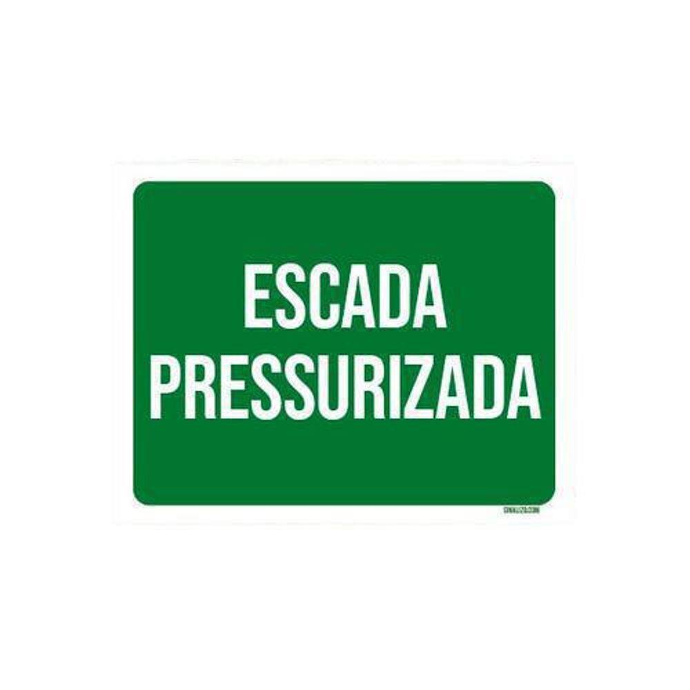 Kit 5 Placas  Sinalização - Escada Pressurizada