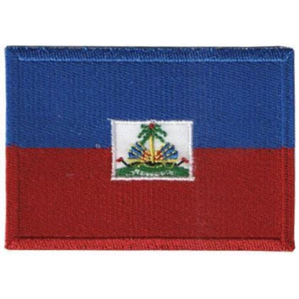 Patch Bordado Bandeira Haiti Com Fecho De Contato
