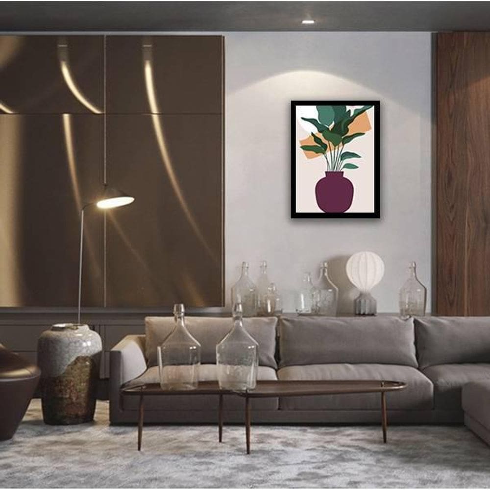 Quadro Decorativo Abstrato Figurativo Vaso Forma Ii 45X34Cm