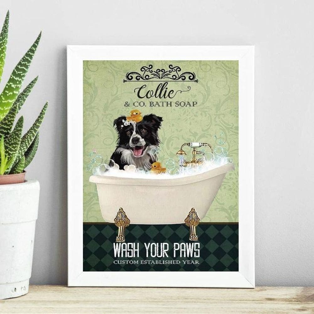 Quadro Decorativo Banheiro Border Collie 24X18Cm