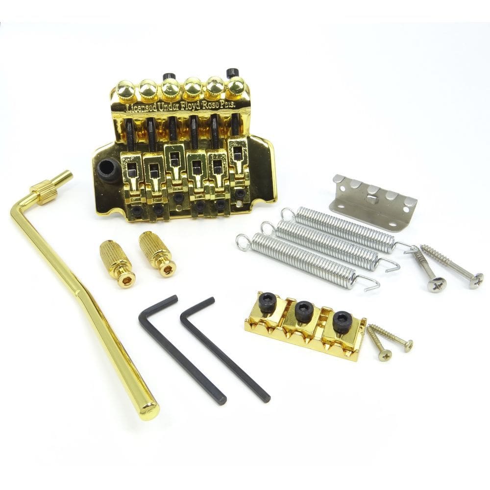 Ponte Floyd Rose Guitarra Dourada Completa Locknut Elephant Ele0382