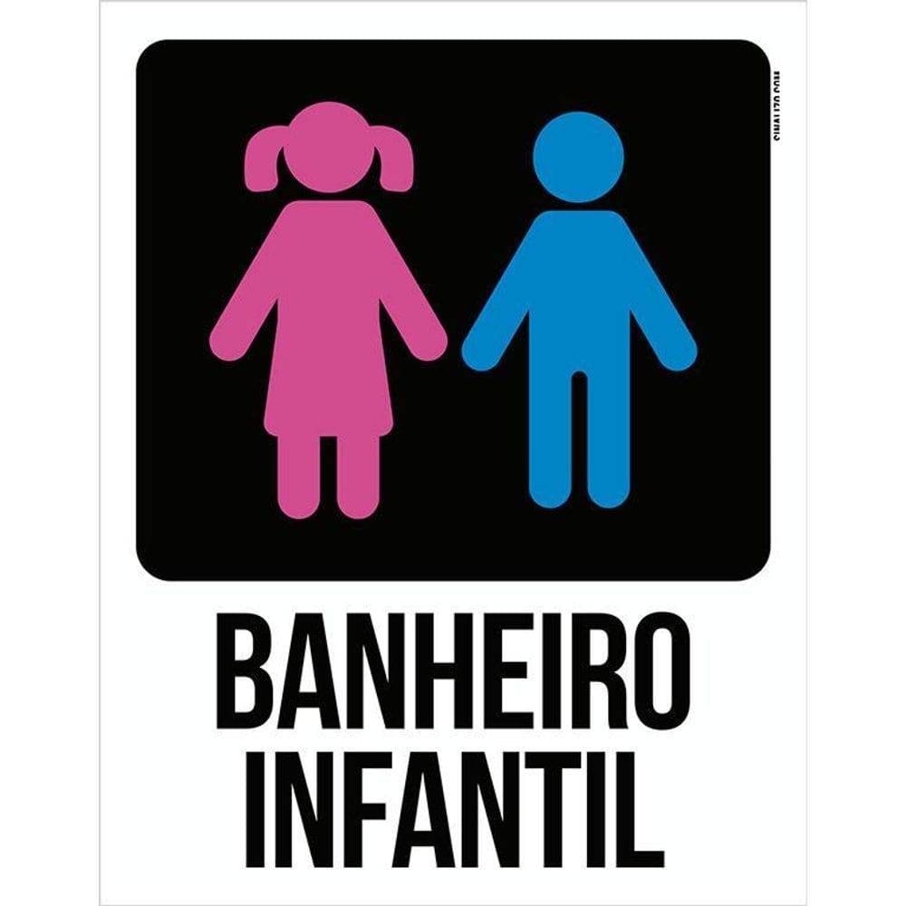 Placa Banheiro Infantil - Menino E Menina  36X46