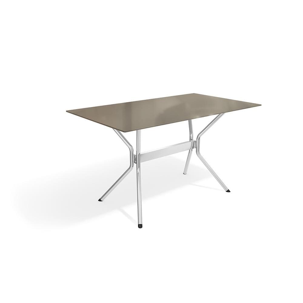 Mesa Loire Kappesberg Cromada com Tampo De Vidro Bronze 140cm