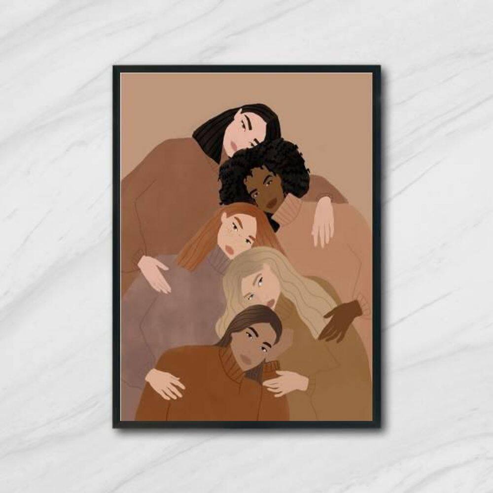 Quadro Mulheres Unidas Não Serão Vencidas 24X18Cm