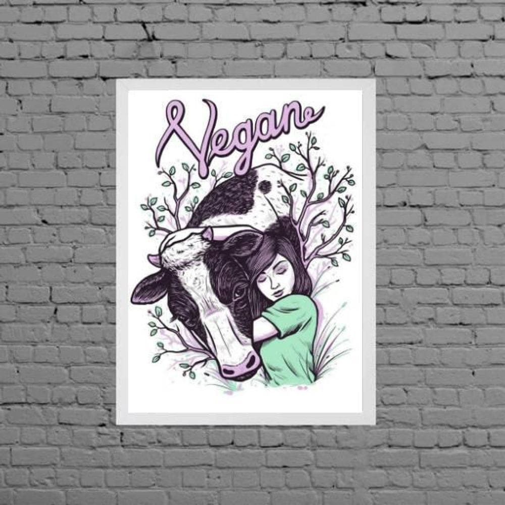 Quadro Decorativo Vegetariano Vegan 24X18Cm