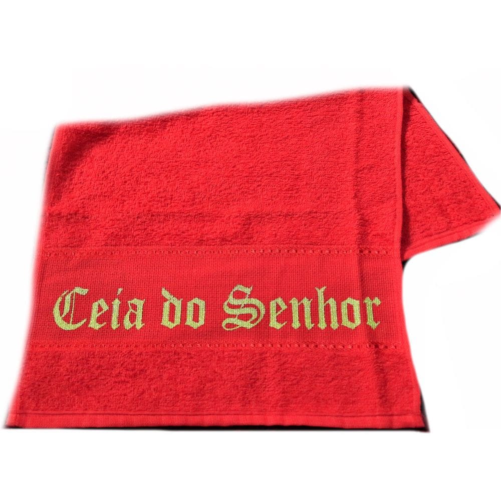 Toalha De Mão Santa Ceia Do Senhor 30 X 50 Cm Vermelha
