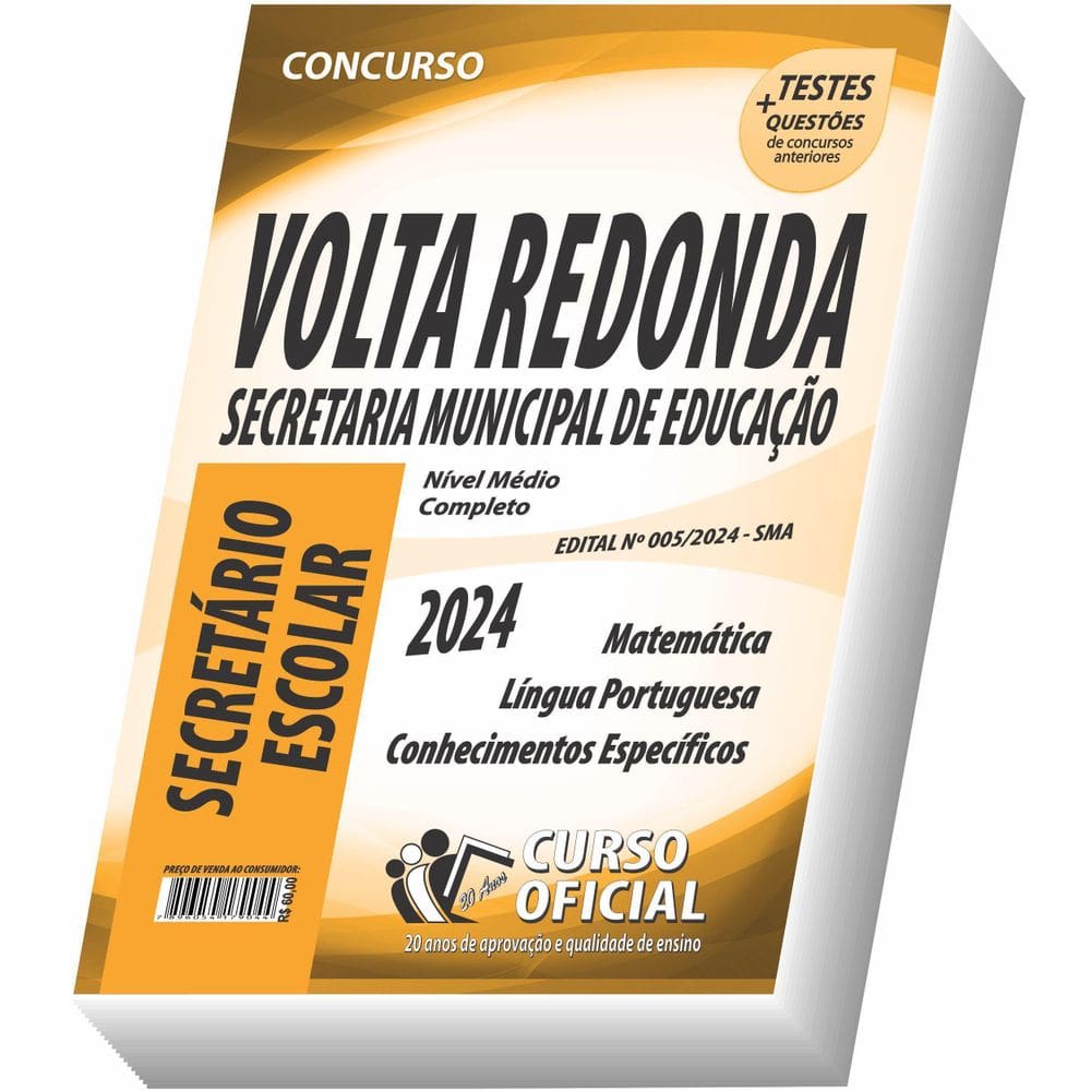 Apostila Prefeitura De Volta Redonda Sma Secretário Escolar