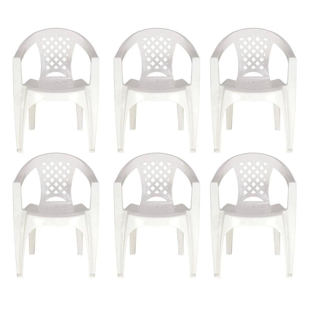 Kit 6 Cadeiras Tramontina Iguape Polipropileno Empilháveis Branco