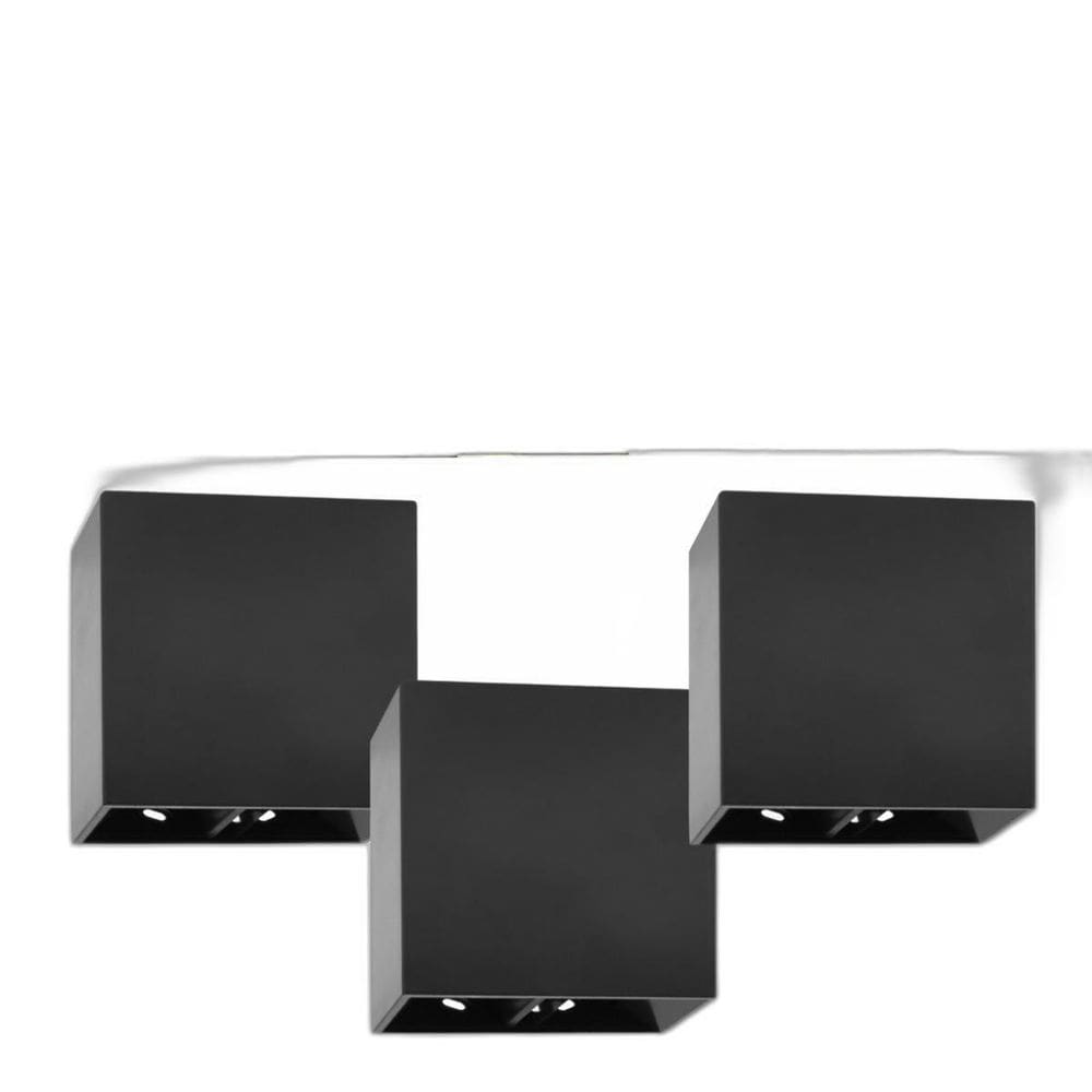 3 Luminárias Balizadores Arandelas Quadrada Pretas 4W Branco