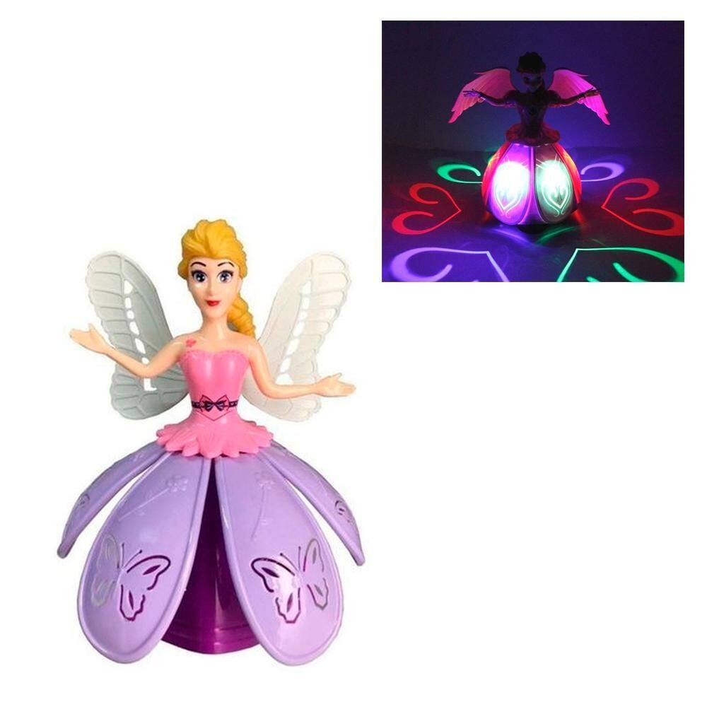 Boneca Princesa Com Luz Musical Giratória Abre Fecha A Saia