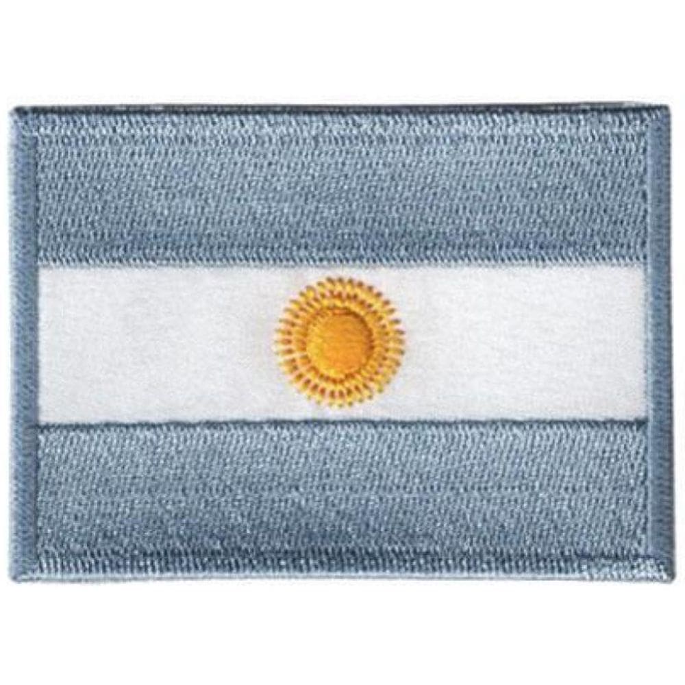 Patch Bordado Bandeira Argentina Com Fecho De Contato